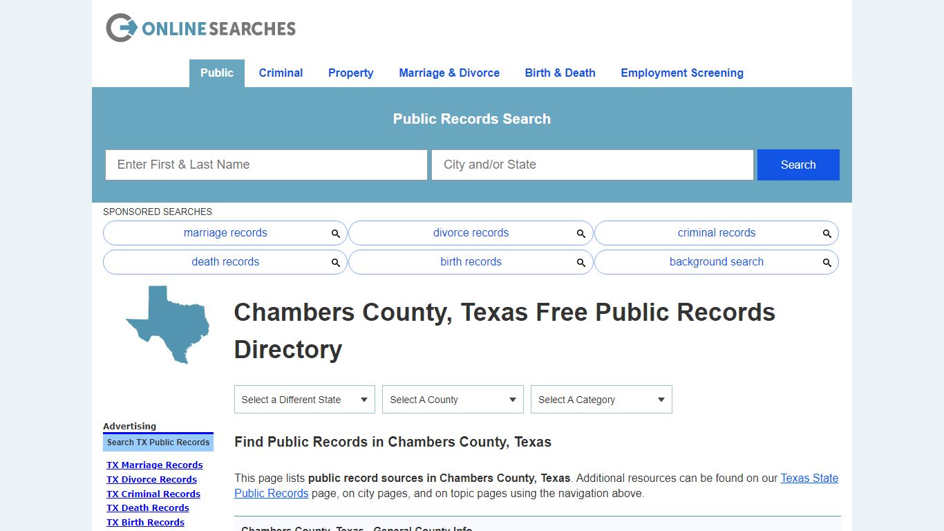 Chambers County, Texas Public Records Directory